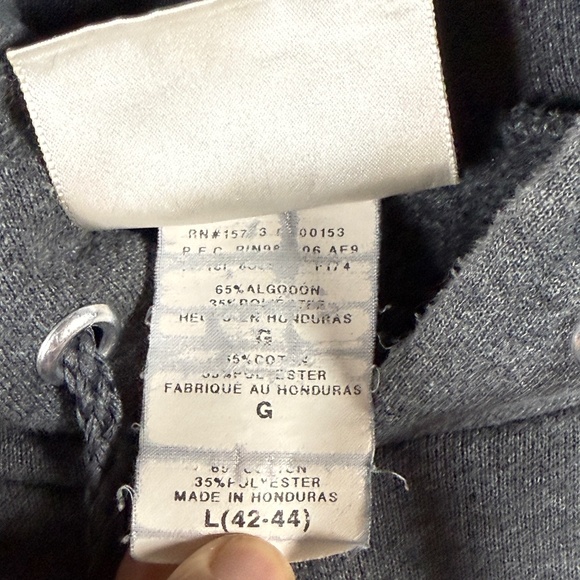 Vintage Trader Joe's Full Zip Hoodie Hanes Ultimate Cotton Gray Mens Size Large - Picture 6 of 10